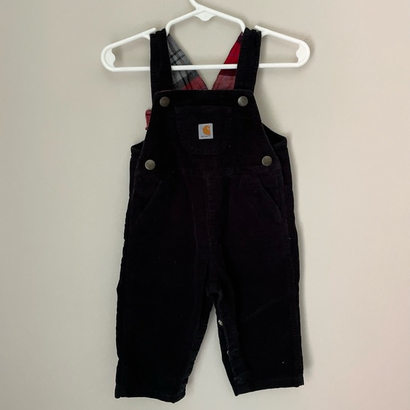 Carhartt Other - Carhartt Boys Black Corduroy Overalls Size 12 Months